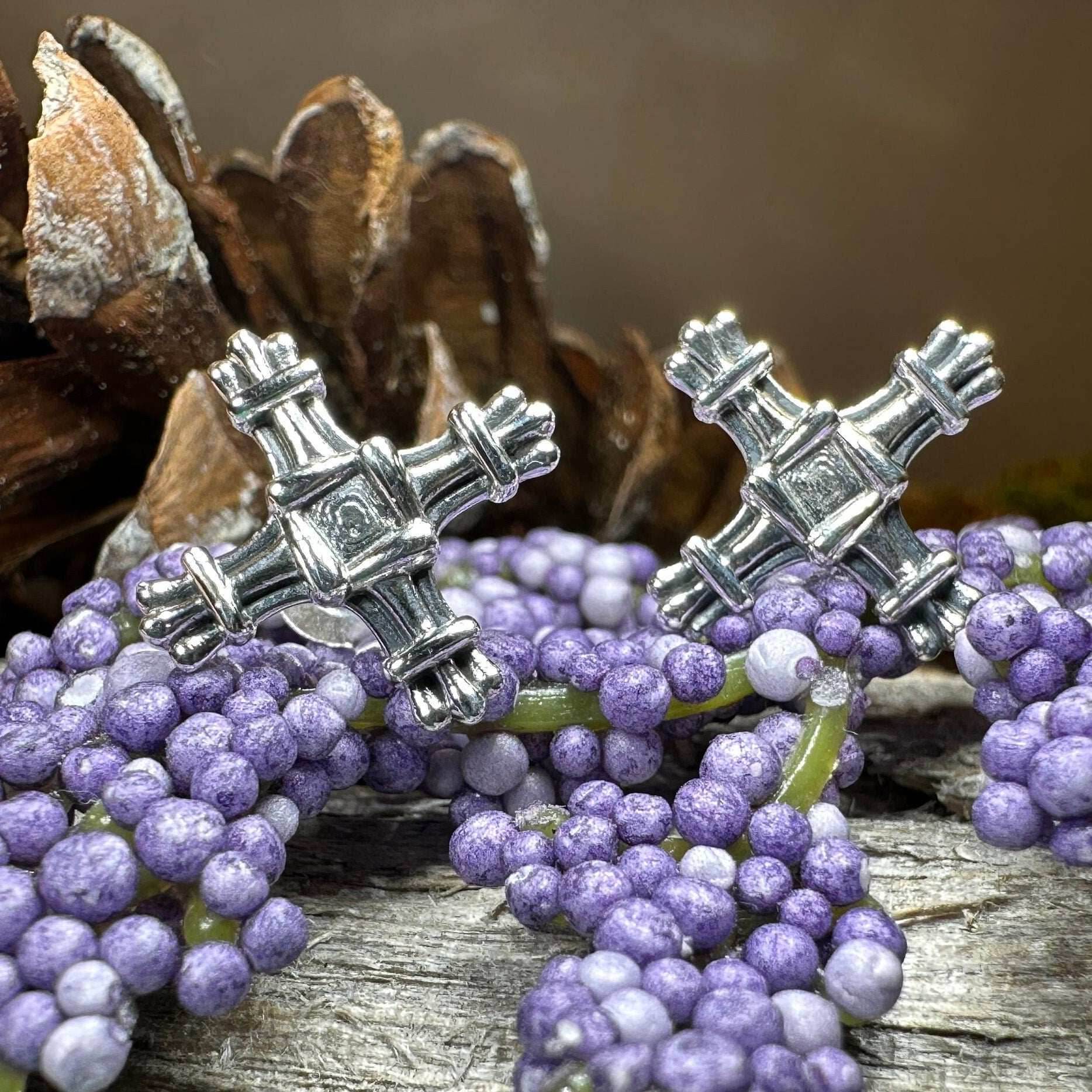 Springtide Saint Brigid's Cross Earrings - 