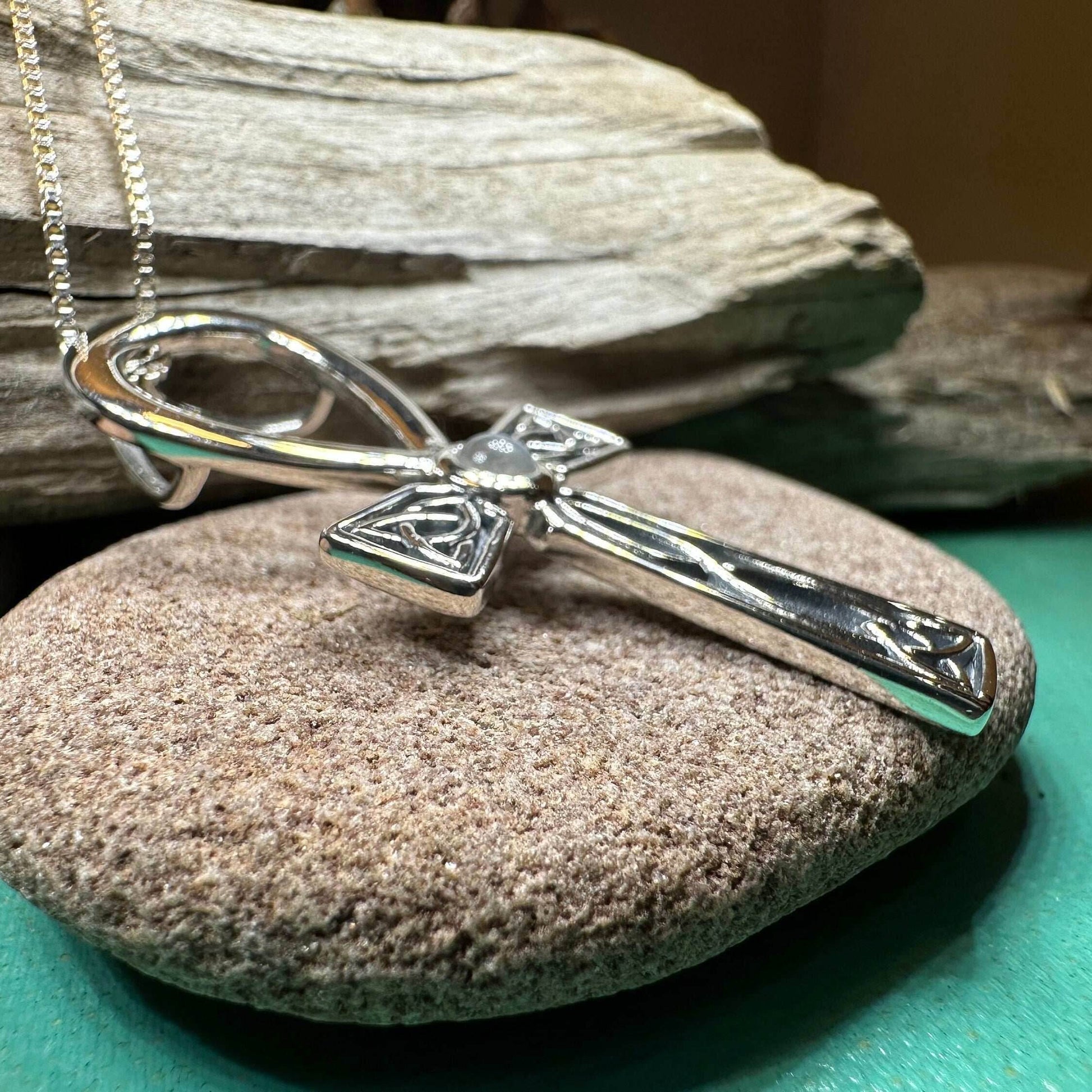 Celtic Ahnk Moonstone Necklace - 18