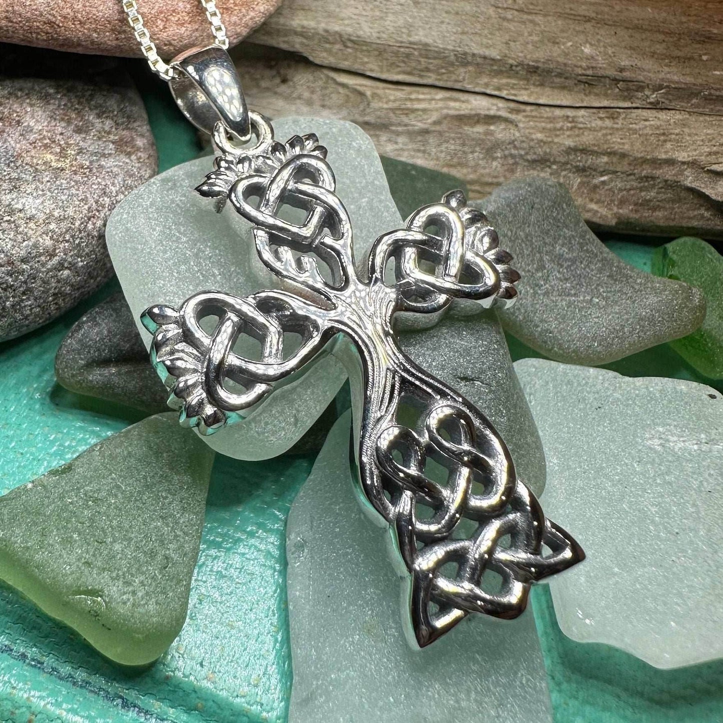 Eternal Tree Celtic Cross Necklace - 18
