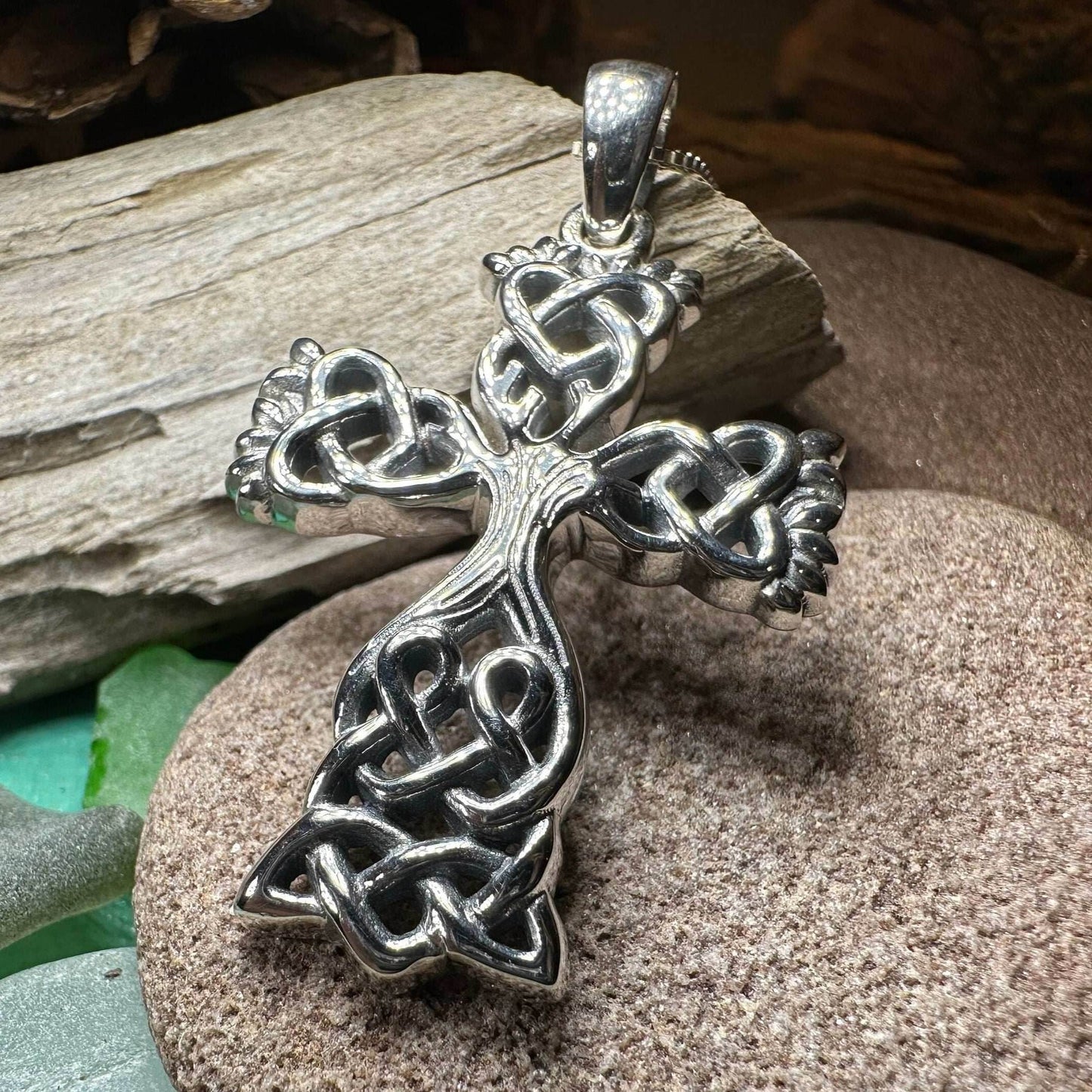Eternal Tree Celtic Cross Necklace - 18