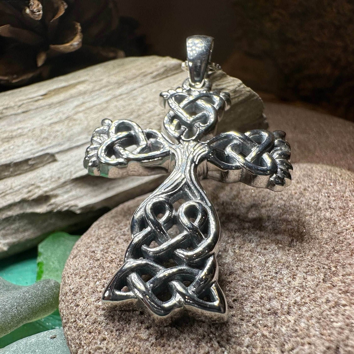 Eternal Tree Celtic Cross Necklace - 18