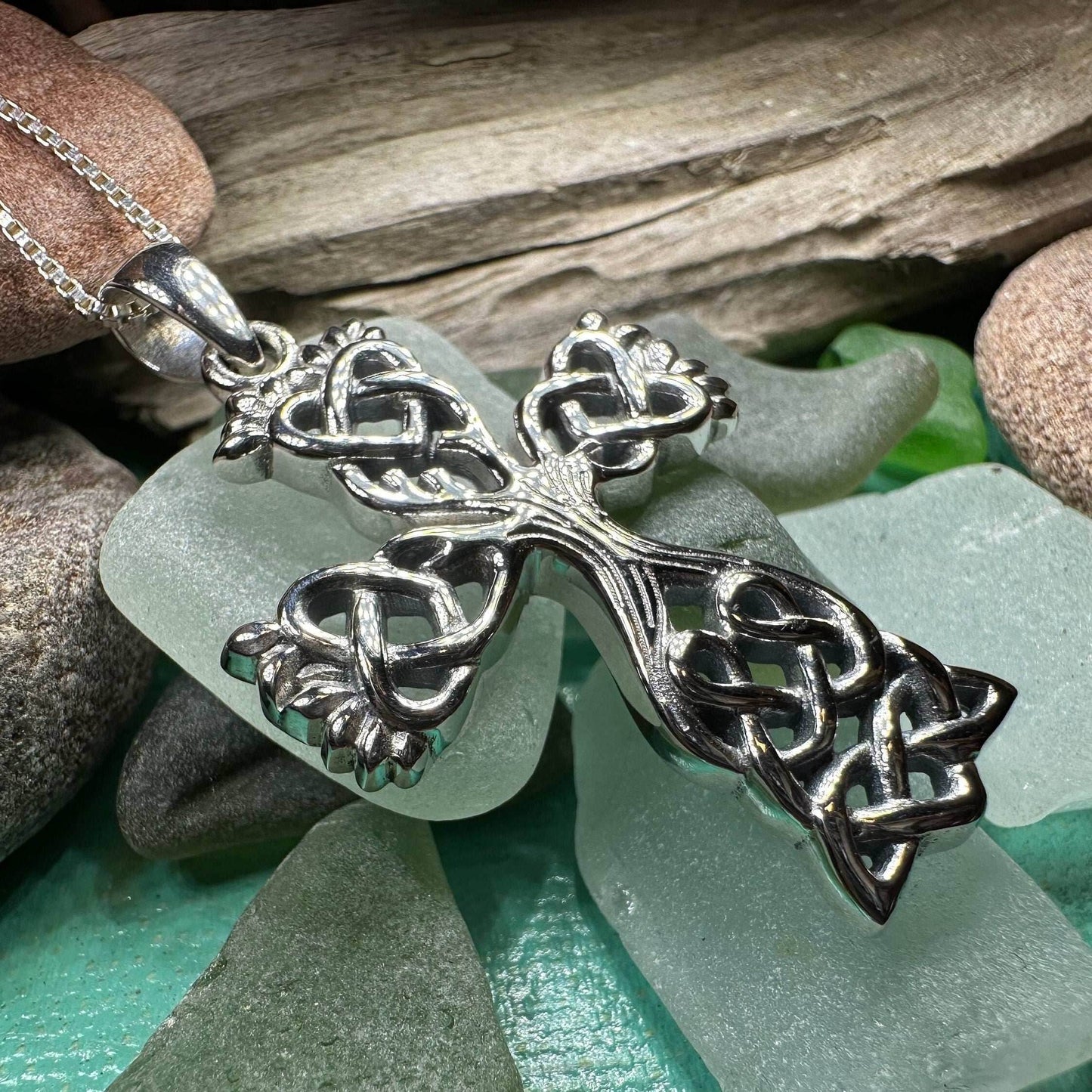 Eternal Tree Celtic Cross Necklace - 18