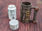 Rogue-Thief Mythic Mug Dice Vault & Can Holder- Mythic Mugs- Ars Moriendi 3D- Unleash Devious Delights! - Black / Threaded with Lid