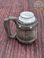Tavern Style 3D Printed Can Holder- Mythic Mugs Collection by Ars Moriendi 3D- Quench Your Thirst for Adventure! - Black / Threaded with Lid