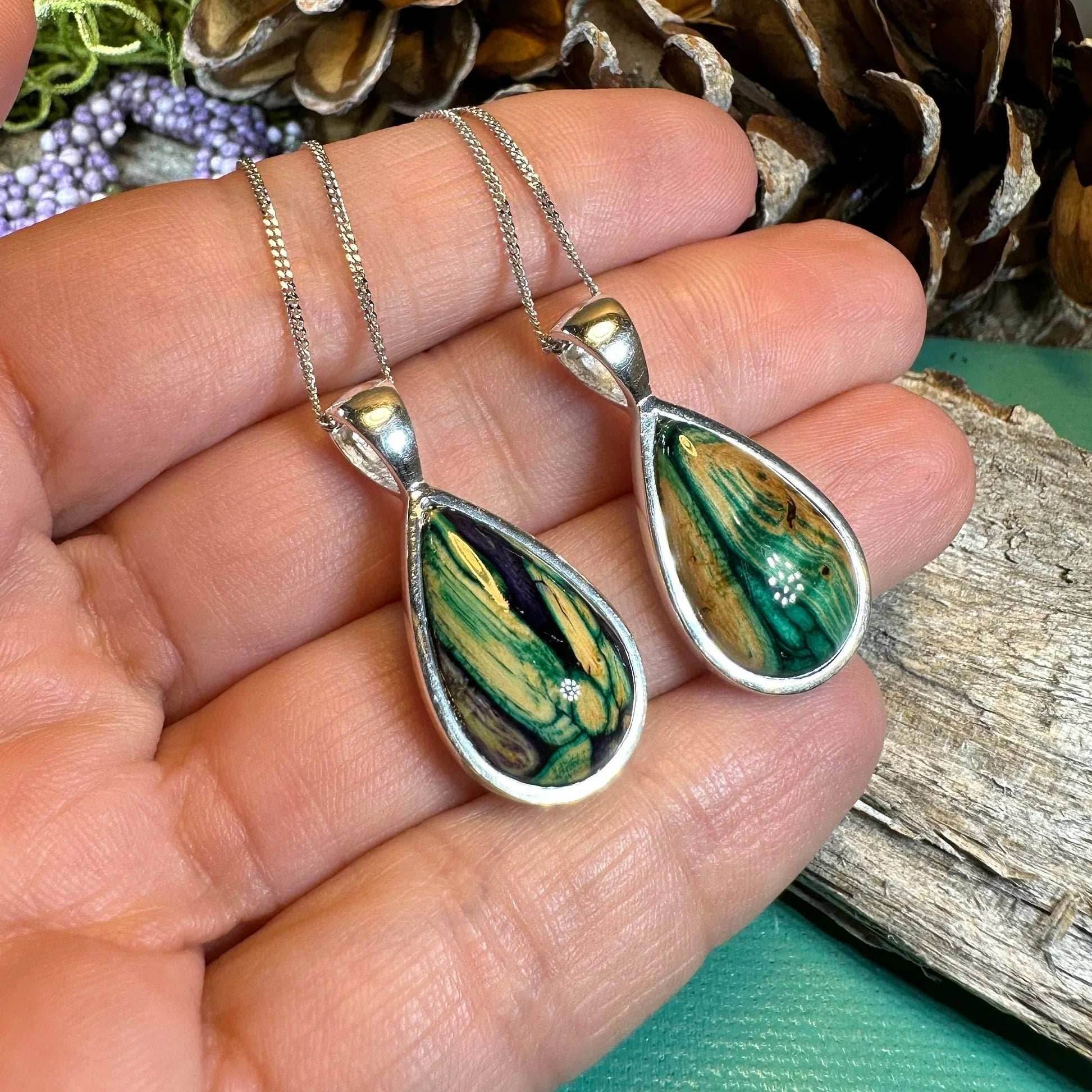 Heathergems Edith Scottish Necklace - Blue-Green