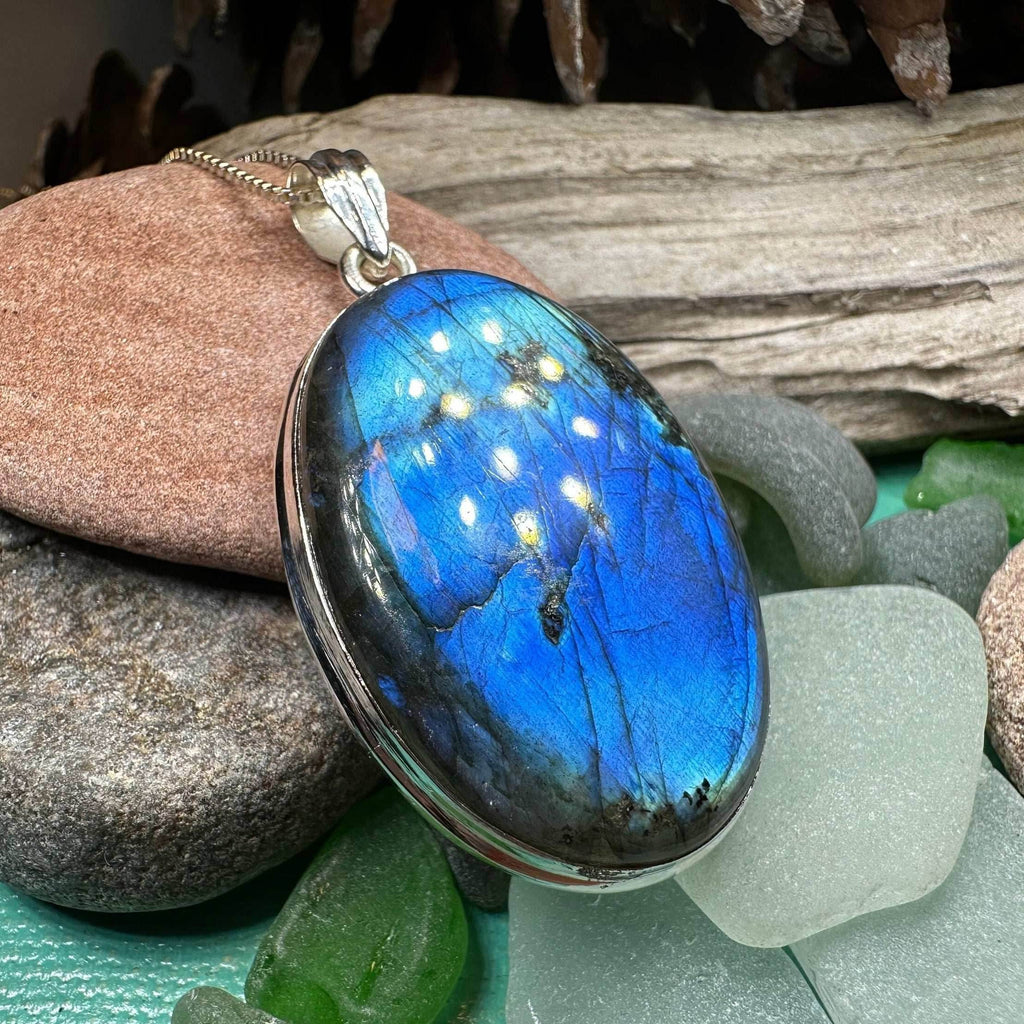 Blue Celtic Night Labradorite Necklace - 18 / Extra Large