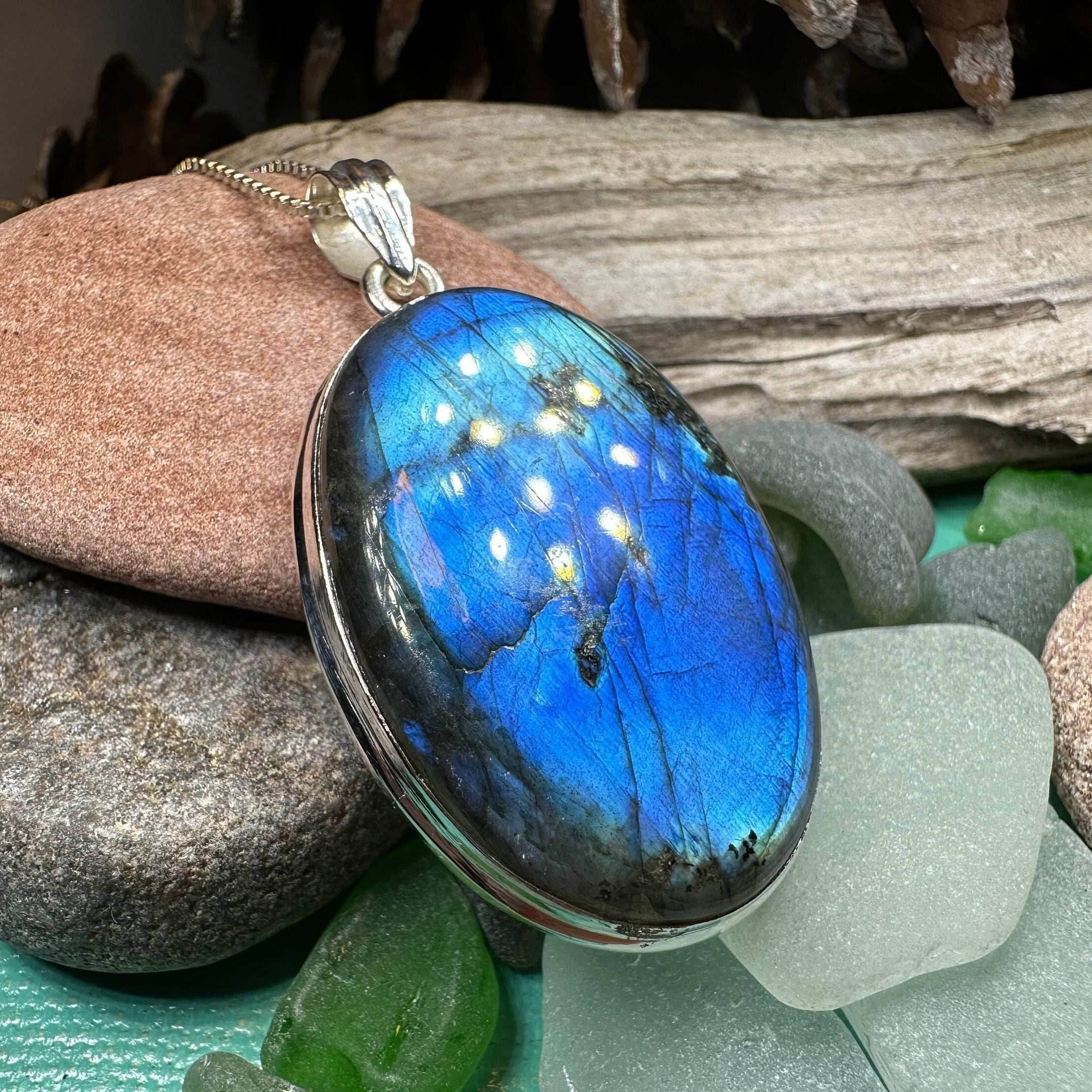 Blue Celtic Night Labradorite Necklace - 18 / Extra Large