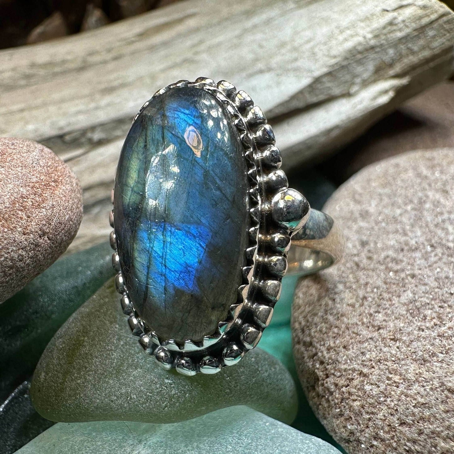 Celtic Storm Labradorite Ring - 7