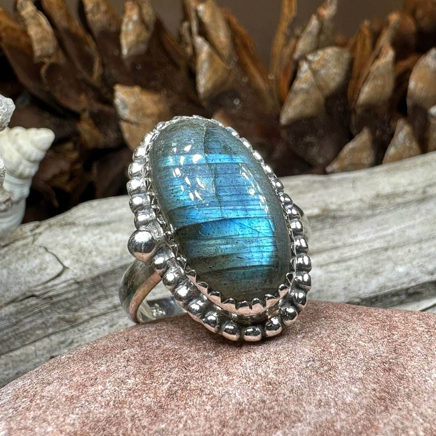 Celtic Storm Labradorite Ring - 7