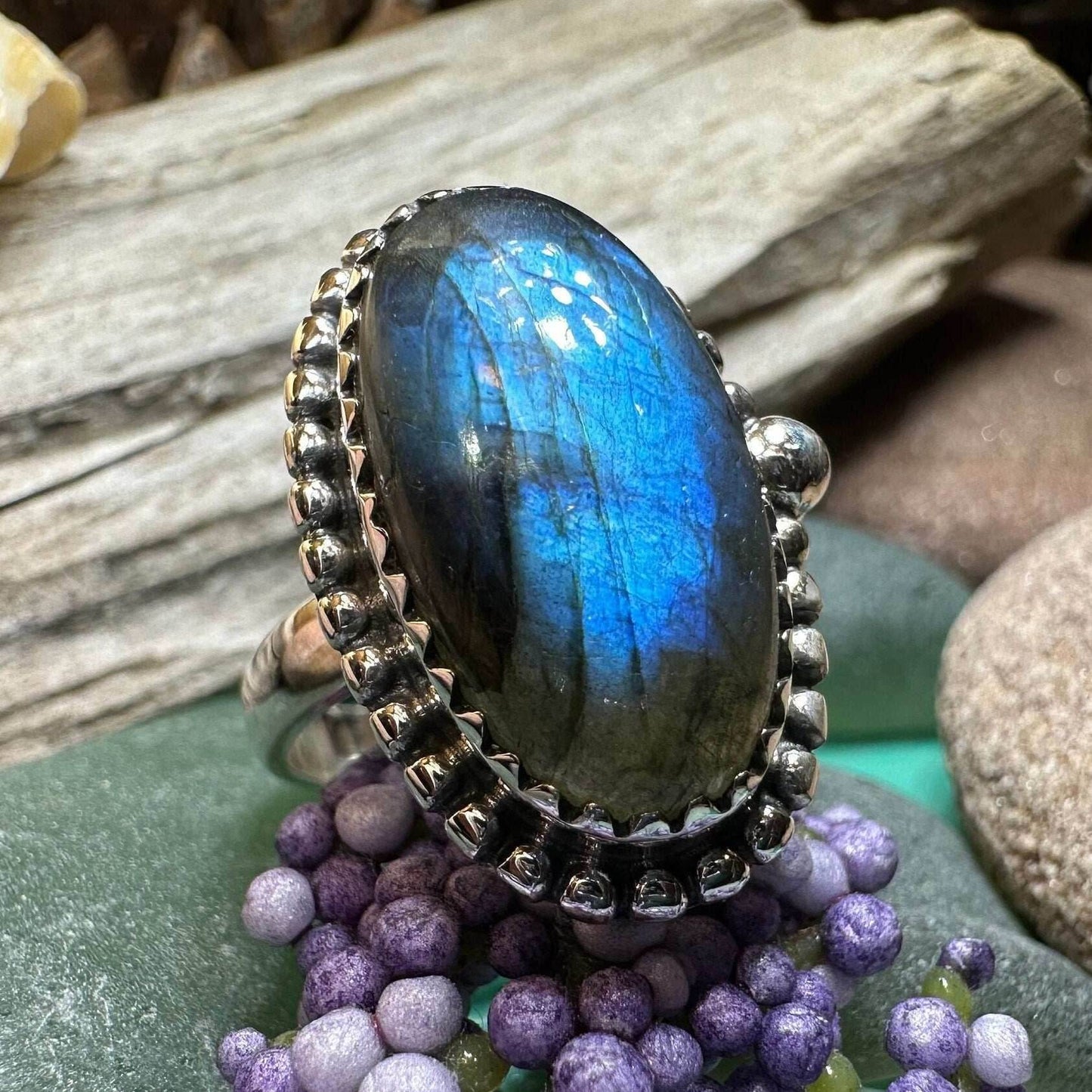 Celtic Storm Labradorite Ring - 7