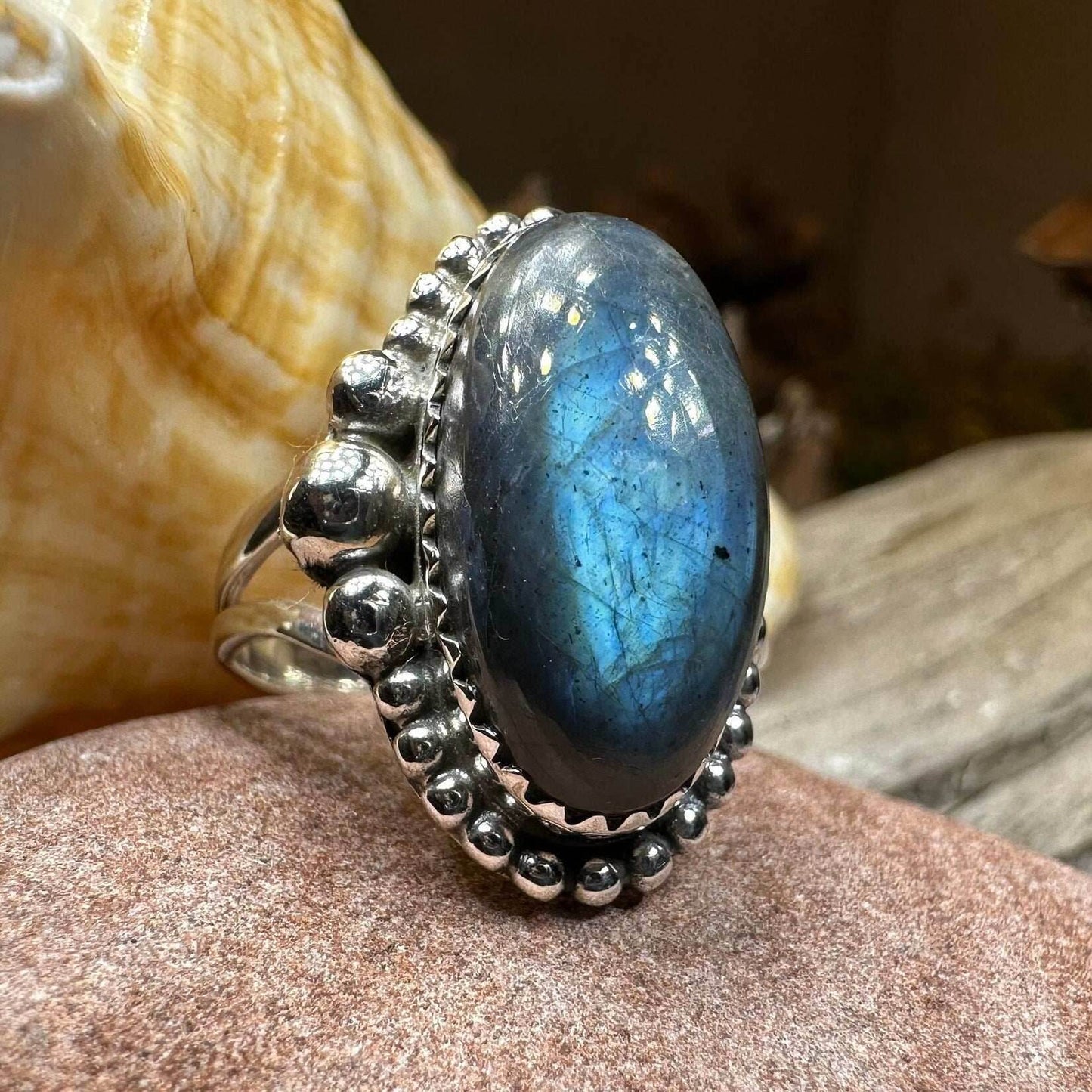 Celtic Storm Labradorite Ring - 7