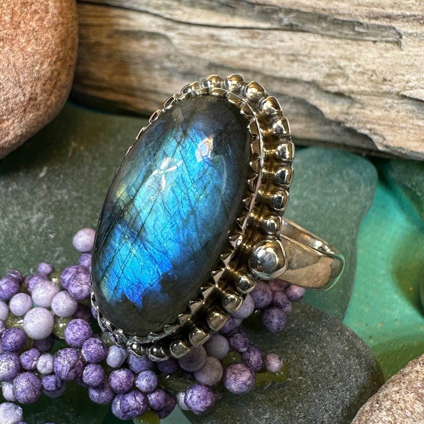Celtic Storm Labradorite Ring - 7