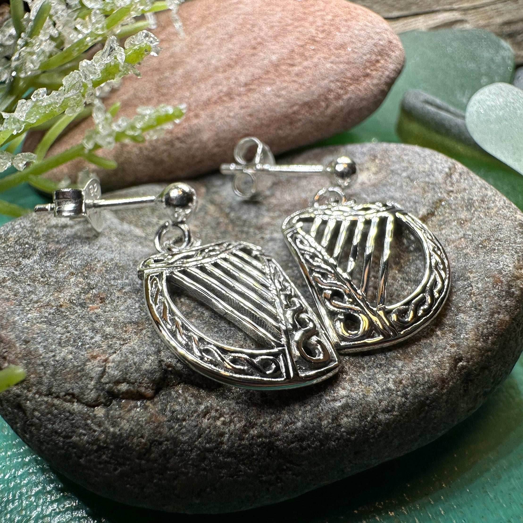 Liffey Harp Post Earrings - 