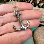 Deep Blue Sea Anchor Necklace - 18