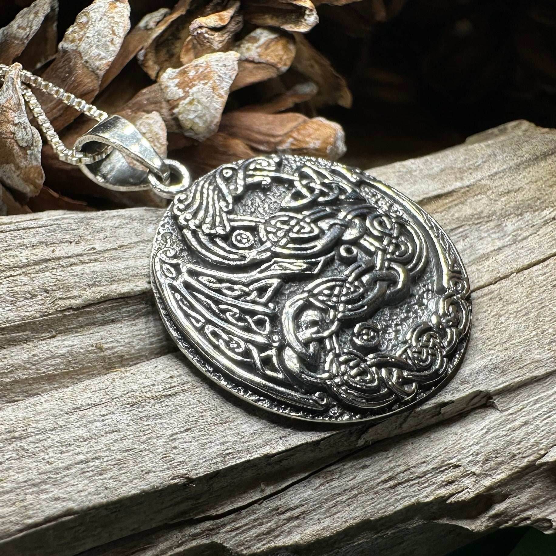 Skoll Celtic Dragon Necklace - 18