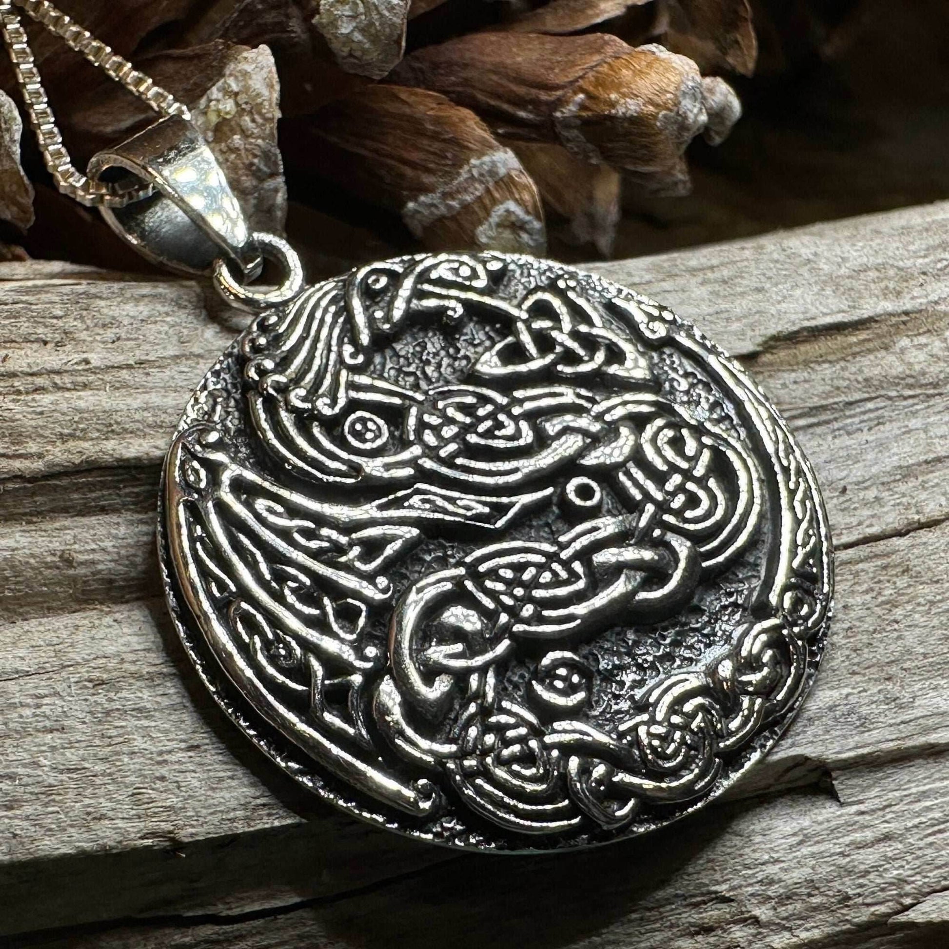 Skoll Celtic Dragon Necklace - 18