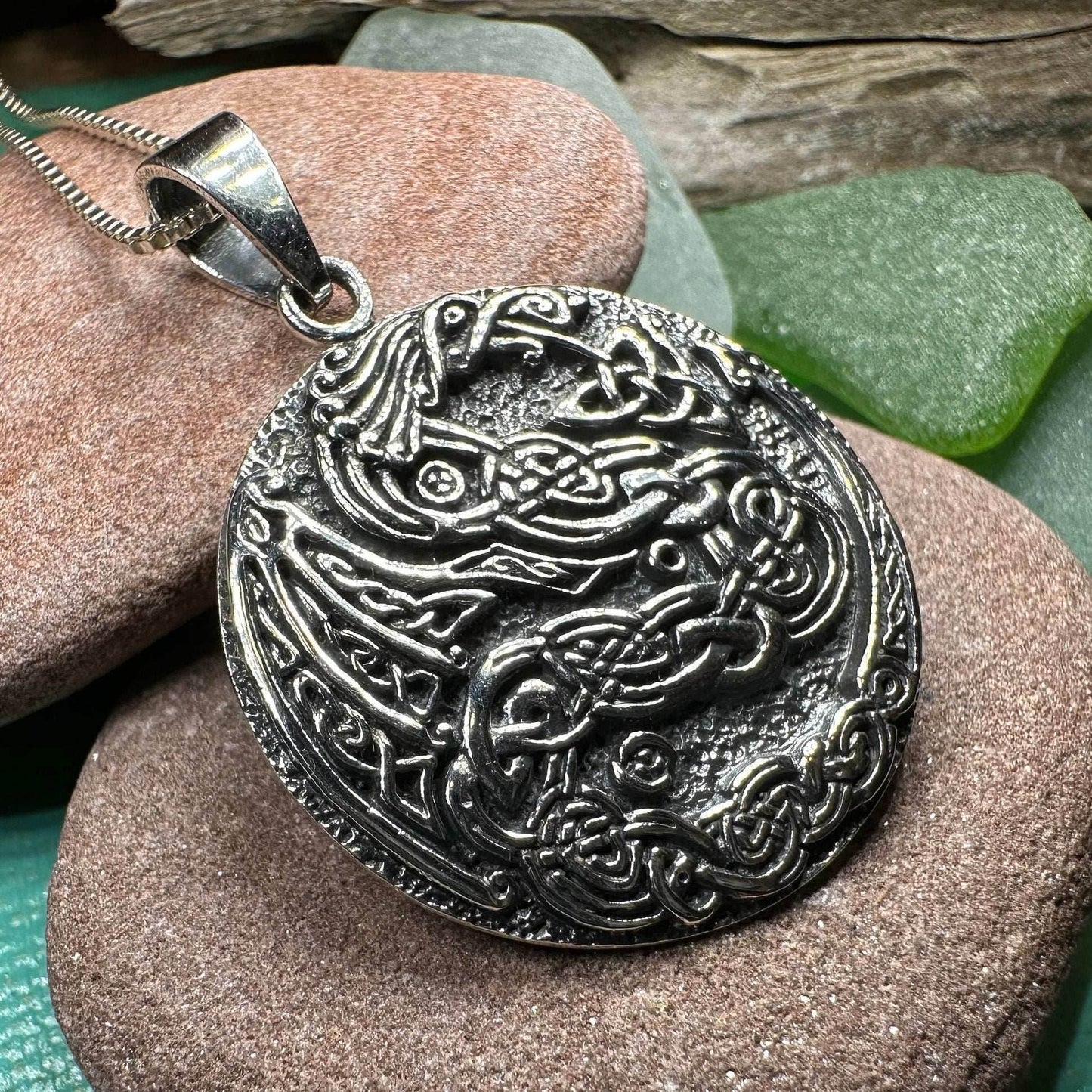 Skoll Celtic Dragon Necklace - 18