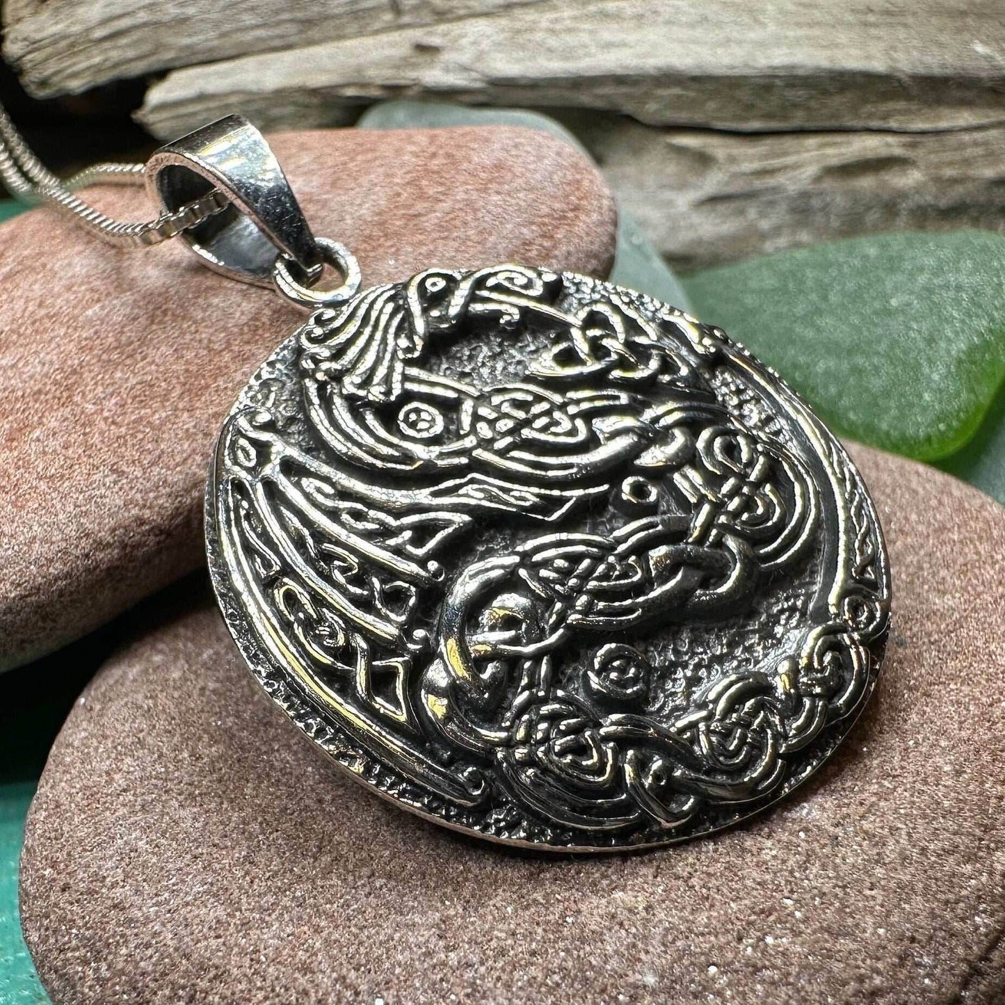Skoll Celtic Dragon Necklace - 18