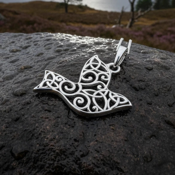 Trinity Knot Dove of Peace Necklace