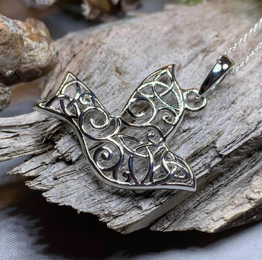 Trinity Knot Dove of Peace Necklace - 