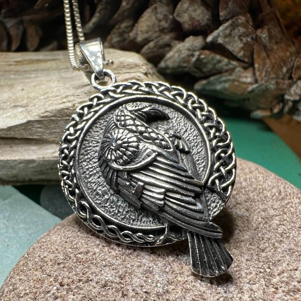Endre Celtic Raven Necklace - 18