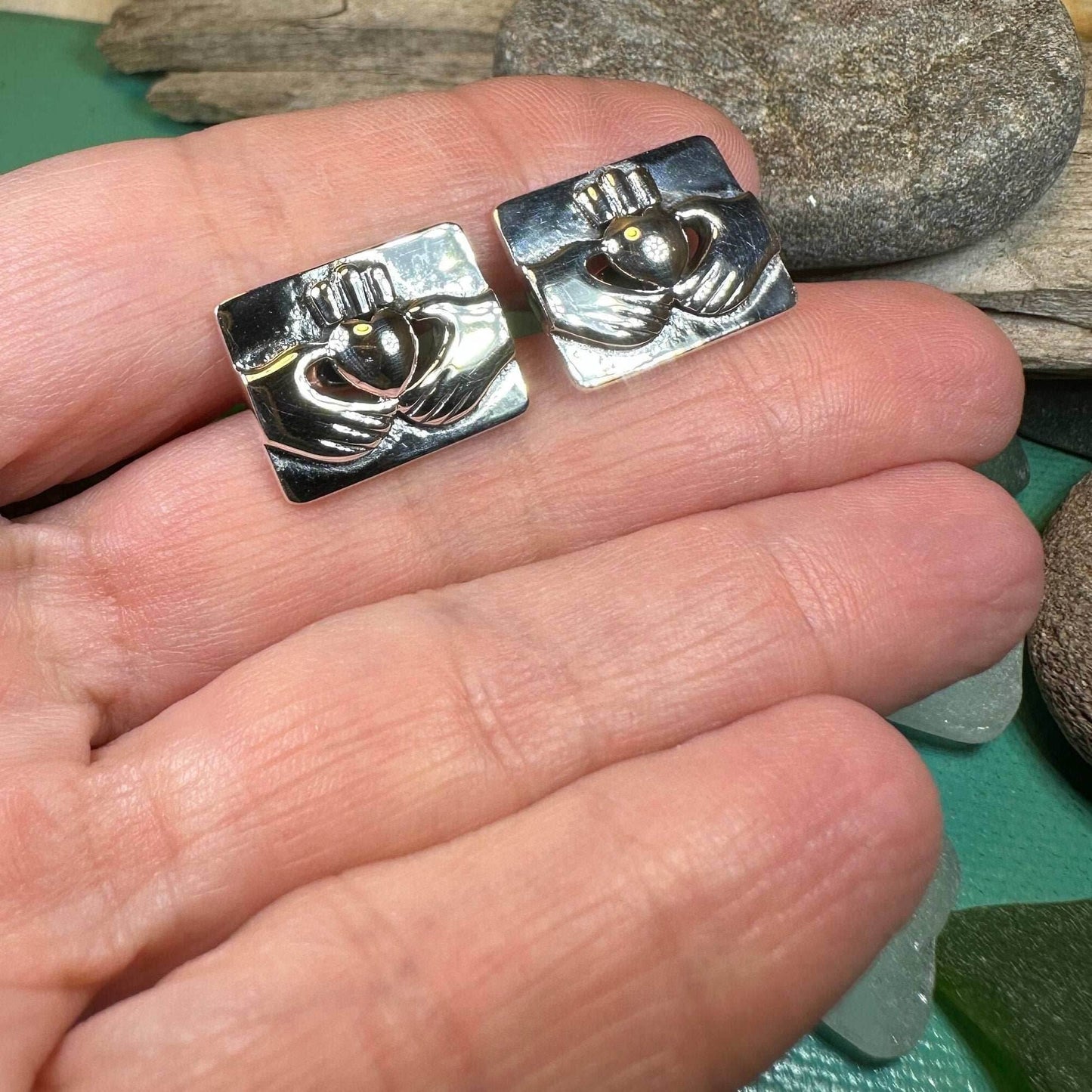 Traditional Claddagh Cuff Links - 
