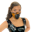 Fully Customizable and Personalizable Two Point Handcrafted Genuine Leather Mouth Riding Mask - Tan