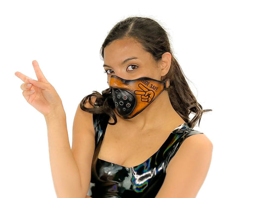 Fully Customizable and Personalizable Two Point Handcrafted Genuine Leather Mouth Riding Mask - Tan