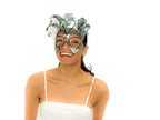Handmade Genuine Leather Five Point Jester Mask in Patina Silver - 