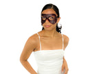 Dual Layer Ornate Masquerade Handmade Genuine Leather Eye Mask in Red - 
