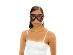 Dual Layer Ornate Masquerade Handmade Genuine Leather Eye Mask in Red - 