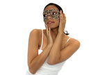 Dual Layer Ornate Masquerade Handmade Genuine Leather Eye Mask in Vintage Cream - 