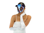 Geometric Watercolor Style Panda Bear Leather Mask - 