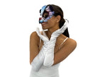 Geometric Watercolor Style Panda Bear Leather Mask - 
