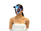Geometric Watercolor Style Panda Bear Leather Mask - 