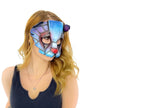 Geometric Watercolor Style Panda Bear Leather Mask - 