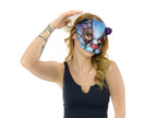 Geometric Watercolor Style Panda Bear Leather Mask - 