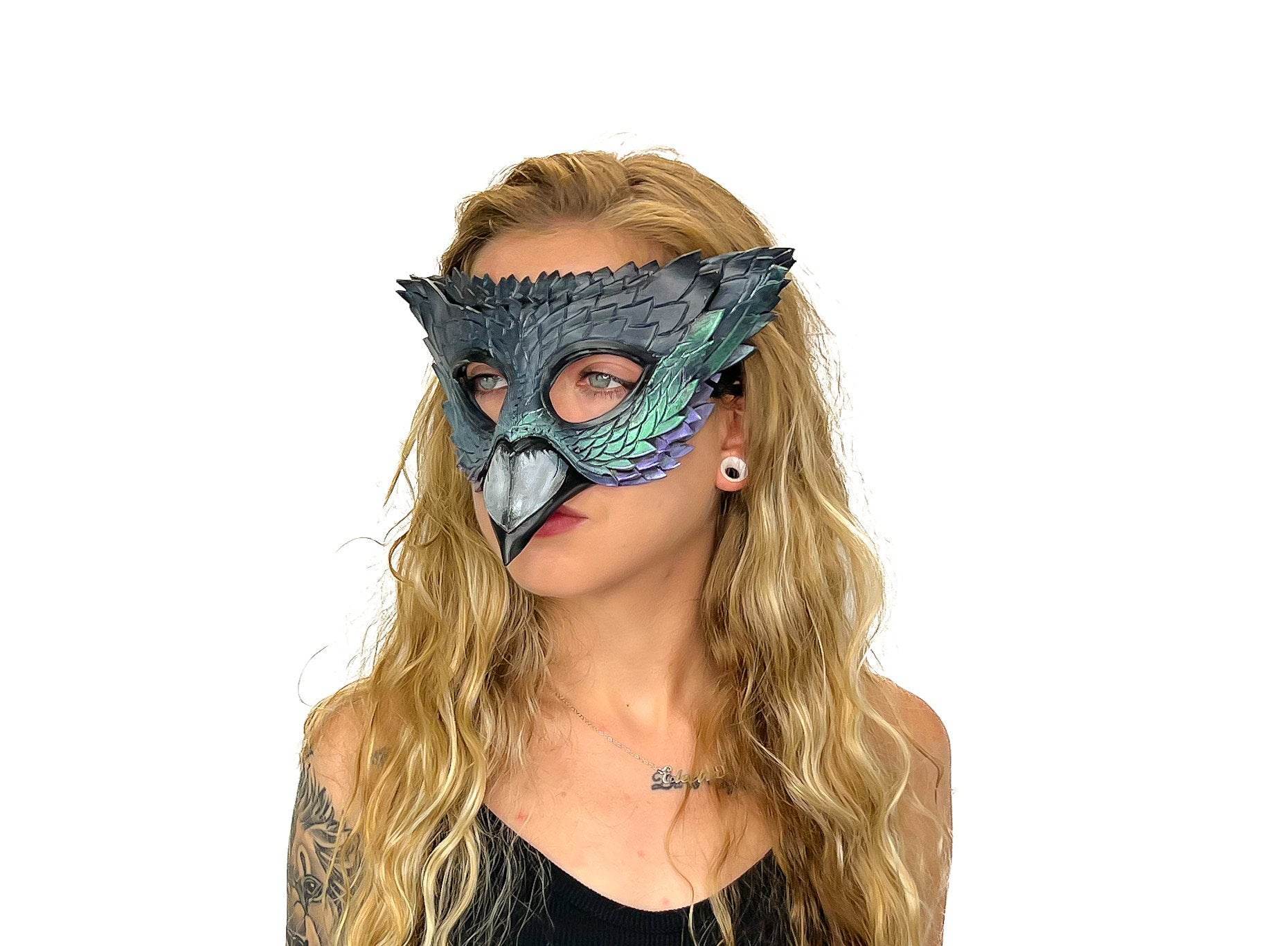 Pigeon Handmade Genuine Leather Mask - 