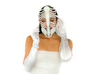 Skeleton Handmade Genuine Leather Mask in White - 