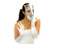Skeleton Handmade Genuine Leather Mask in White - 