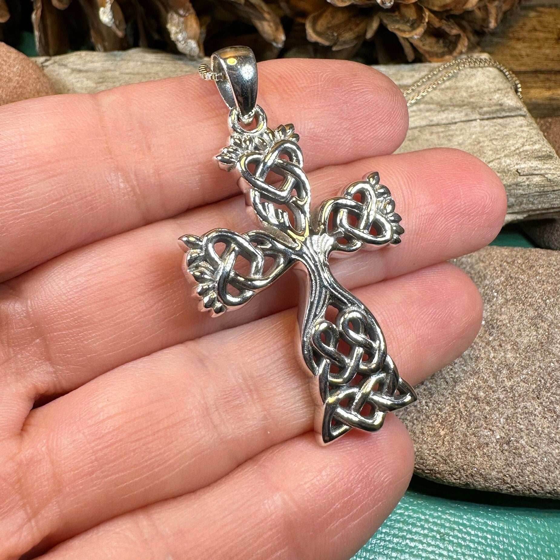 Eternal Tree Celtic Cross Necklace - 18