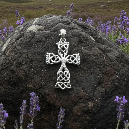 Eternal Tree Celtic Cross Necklace