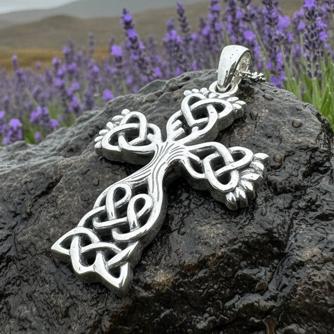 Eternal Tree Celtic Cross Necklace