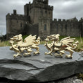 Golden Welsh Dragon Cuff Links