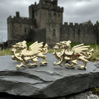 Golden Welsh Dragon Cuff Links
