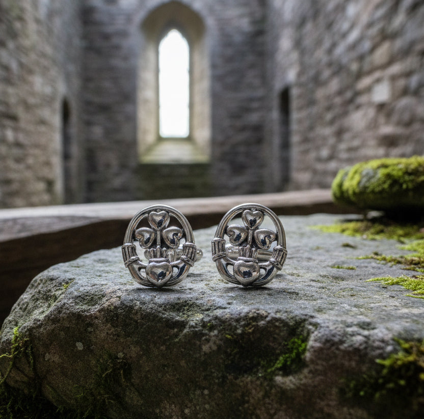 Fergal Claddagh Sterling Silver Cuff Links