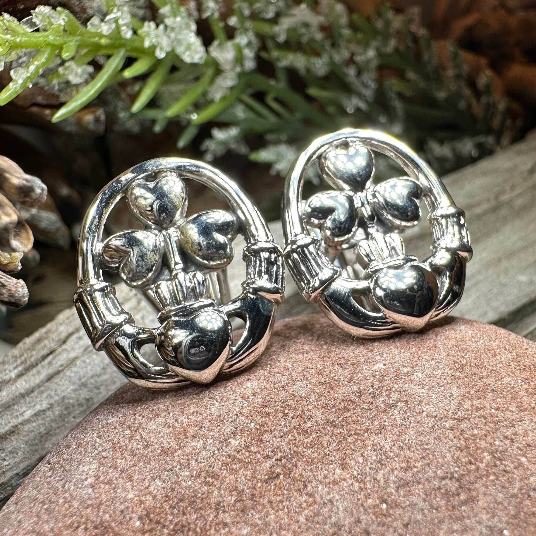 Fergal Claddagh Sterling Silver Cuff Links - 