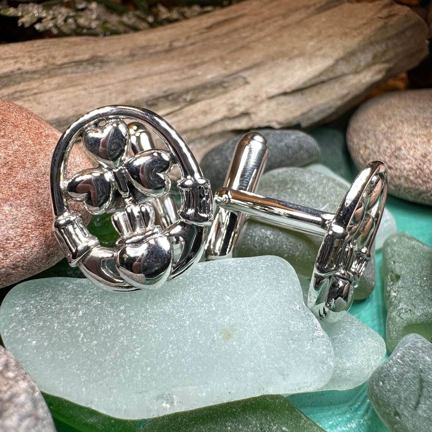 Fergal Claddagh Sterling Silver Cuff Links - 