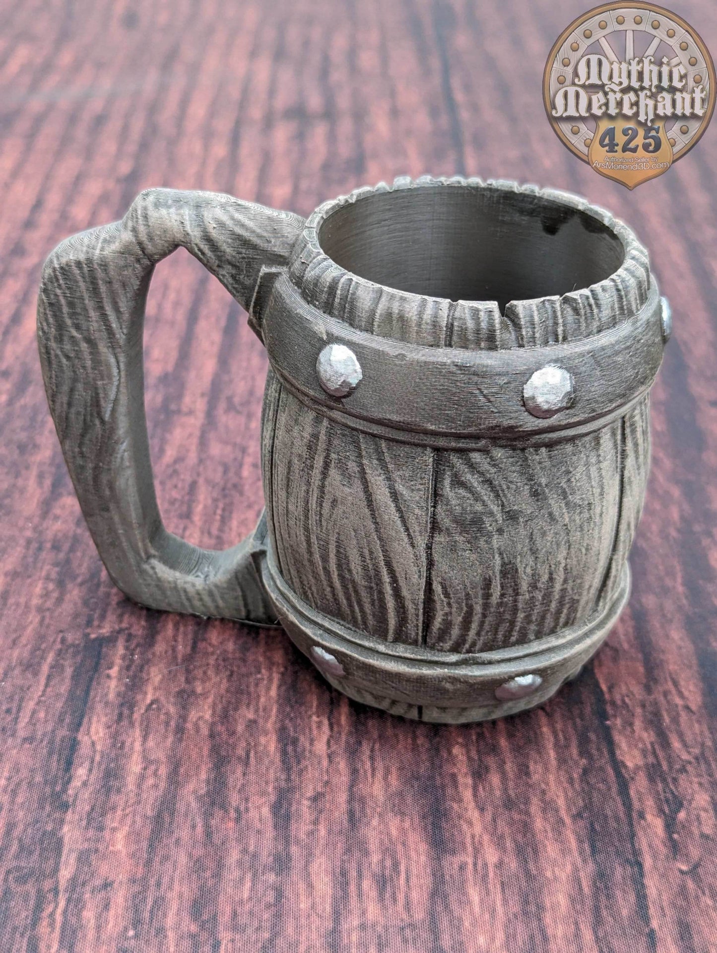 Tavern Style 3D Printed Can Holder- Mythic Mugs Collection by Ars Moriendi 3D- Quench Your Thirst for Adventure! - Black / Threaded with Lid