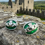 Emerald Green Claddagh Cuff Links